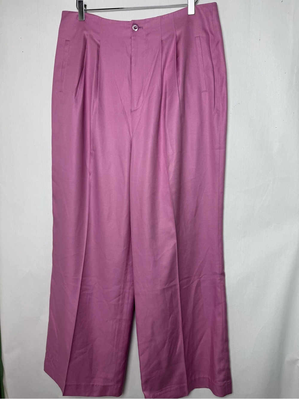 J. Peterman 100% Silk Neutral Wide Leg High Rise Mustard Gold Trousers